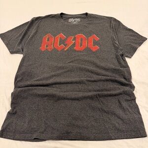 AC/DC Charcoal Gray and Red Short Sleeve Tee size medium